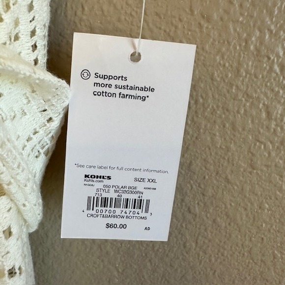 NWT Croft & Barrow Women's Ivory White‎ Flutter Sleeve V-Neck Lace Dress XXL - Picture 7 of 9